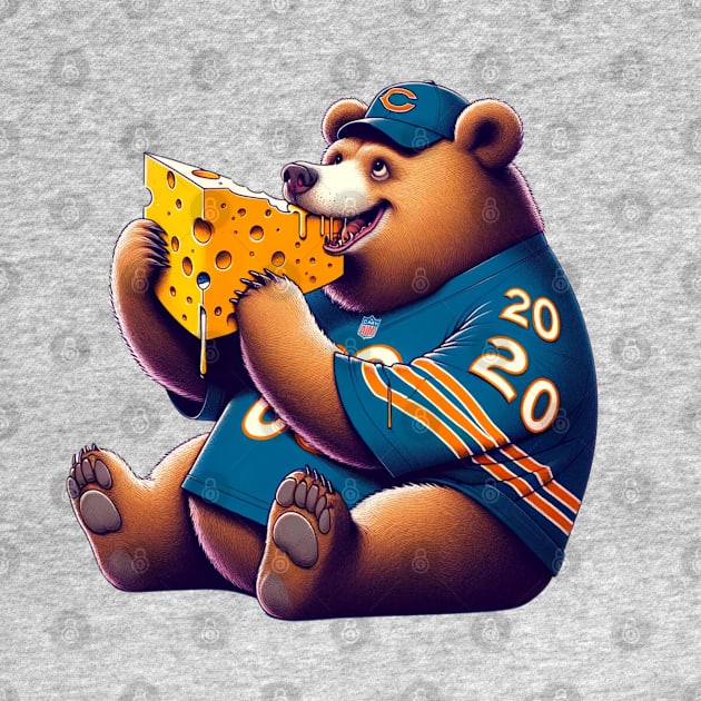 Chicago Bear Eating a Block of Cheese | Chicago Bears vs. Greenbay Packers Cheesehead by blueduckstuff